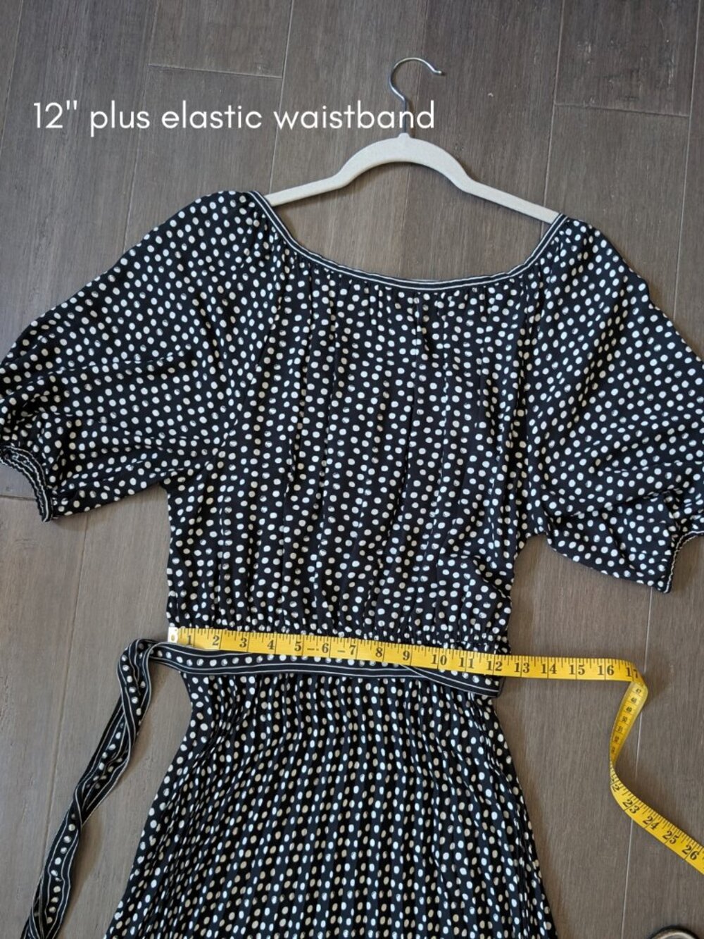 Max Studio Black and White Polka Dot Midi Dress - Picture 9 of 11